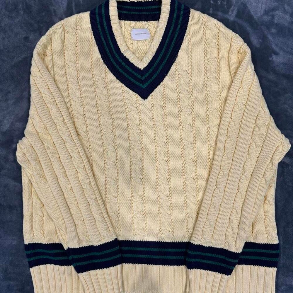 Aime-leon-dore Men's Cream and Yellow Sweatshirt